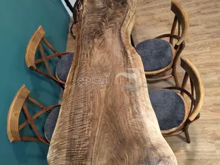 میز غذاخوری 4نفره روستیک چوب گردو