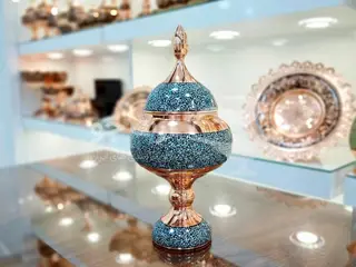 گلدان و شکلات خوری فیروزه